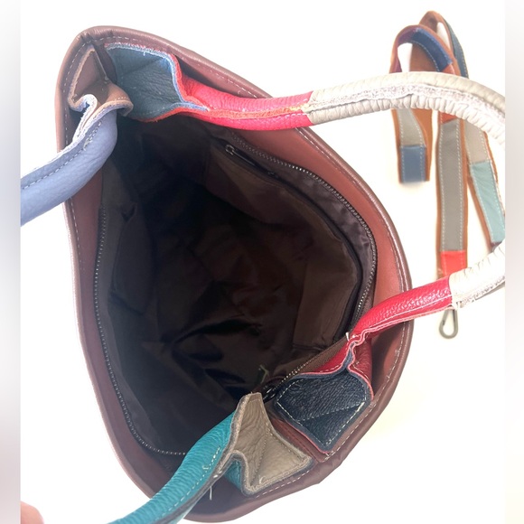 Leather Croatian Patchworks Satchel - Picture 3 of 3